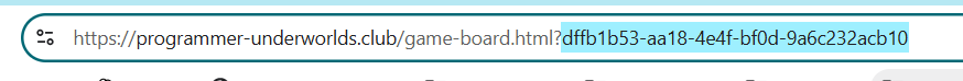 A captura de tela demonstra a URL com a parte UUID selecionada da URL.